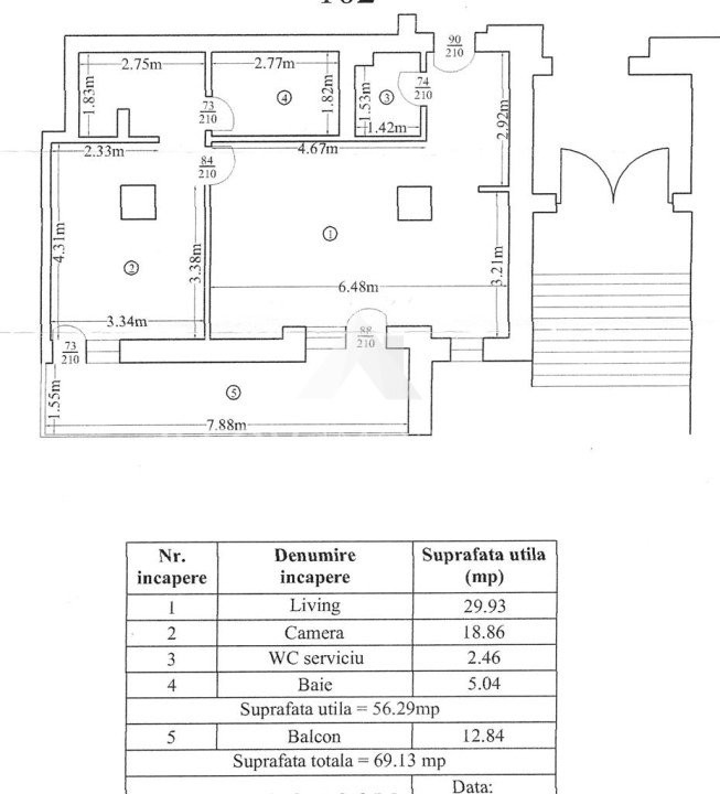 OTOPENI CENTRAL Apartament 2 cam. mobilat parcare subterana 2 bai