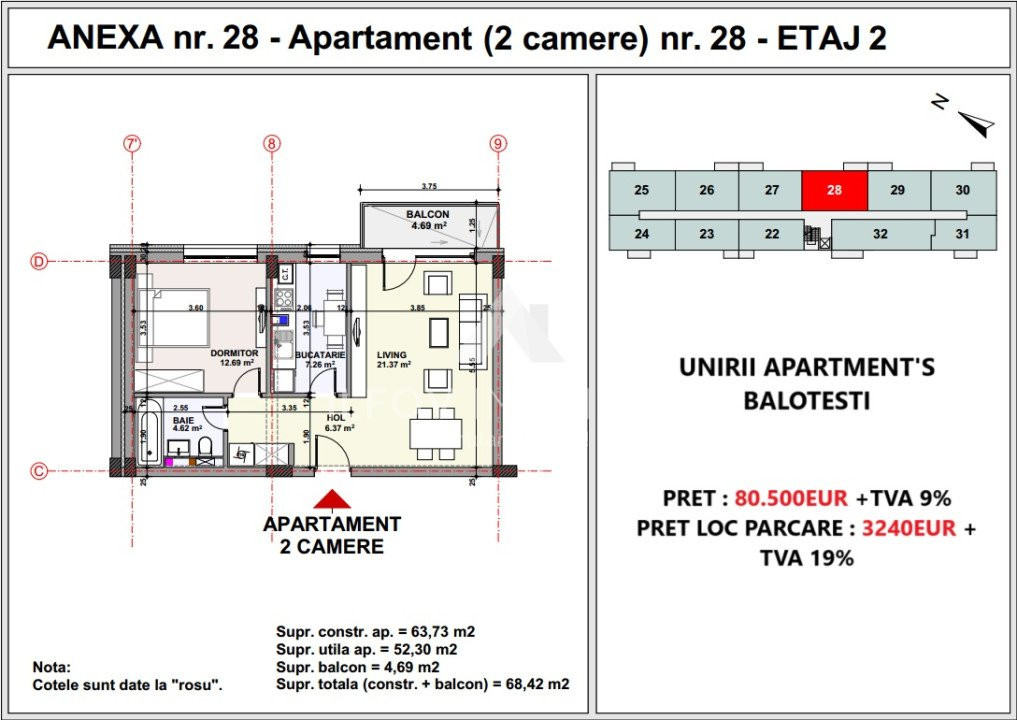 APARTAMENT 2 CAMERE UNIRII APARTMENT'S BALOTESTI, LANGA THERME 