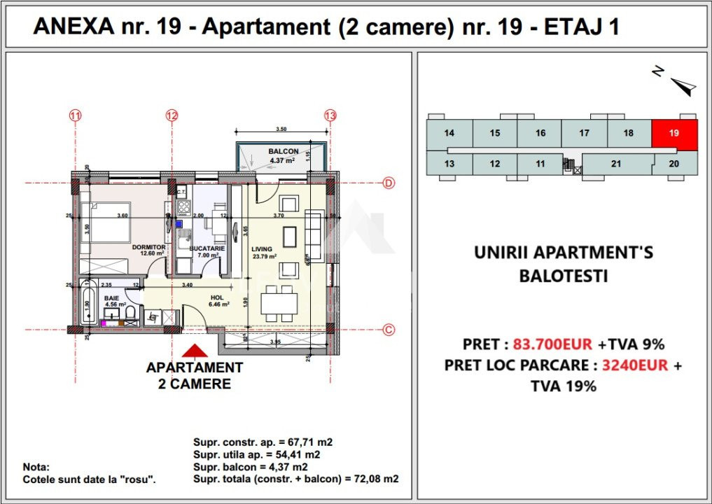 APARTAMENT 2 CAMERE UNIRII APARTMENT'S BALOTESTI, LANGA THERME 