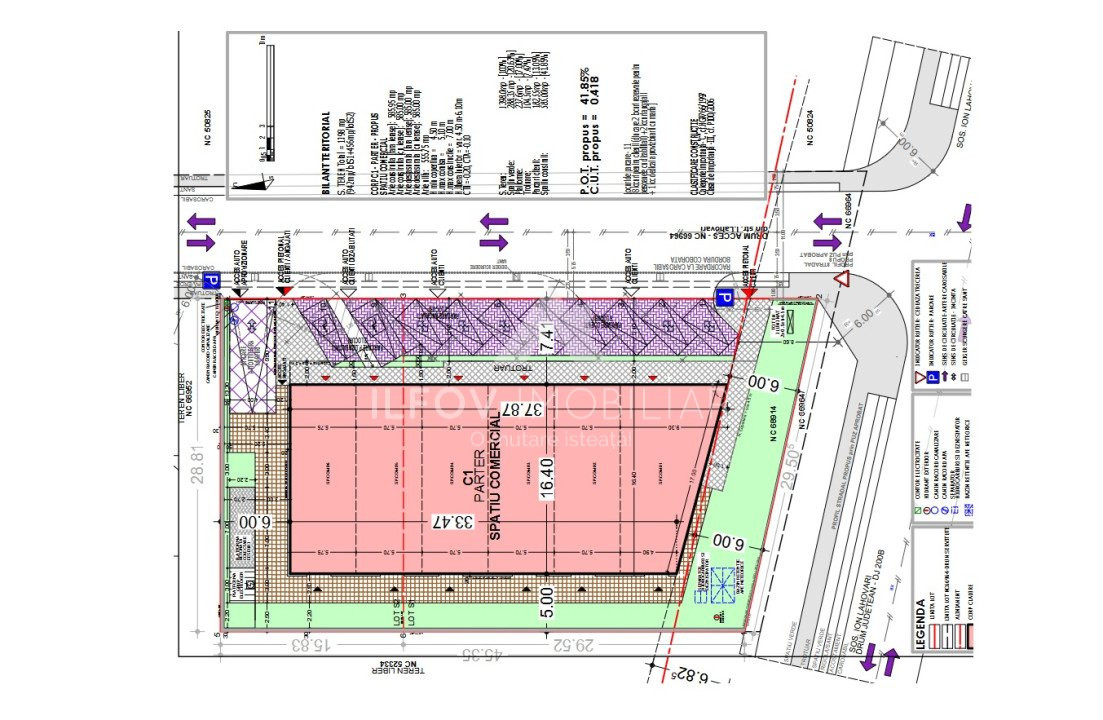 Teren 1398mp cu autorizatie spatiu comercial 585mp, randament bun