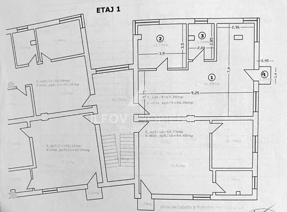 Apartament 2 camere spatios Otopeni 67.39mp parcare utilat si mobilat