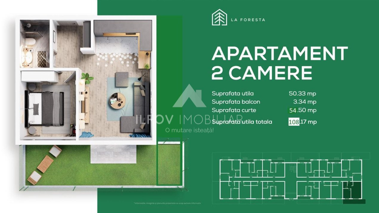 Apartamente 2 cam. Pipera-Tunari P+2 lift langa padure