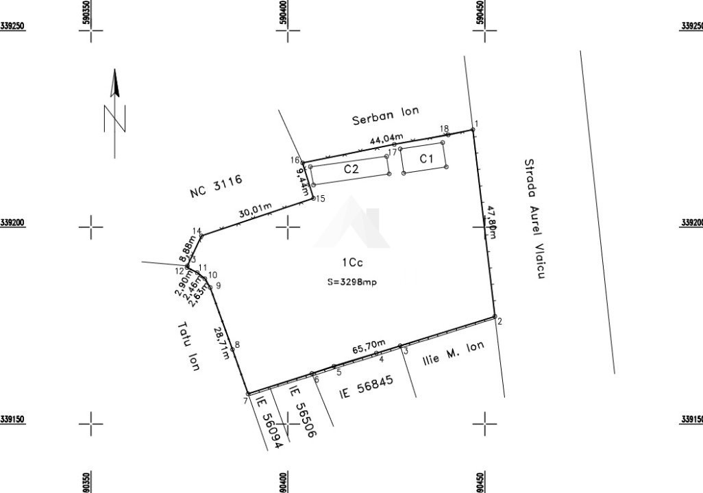 TUNARI CENTRAL - STR AUREL VLAICU TEREN INTRAVILAN 3298 MP