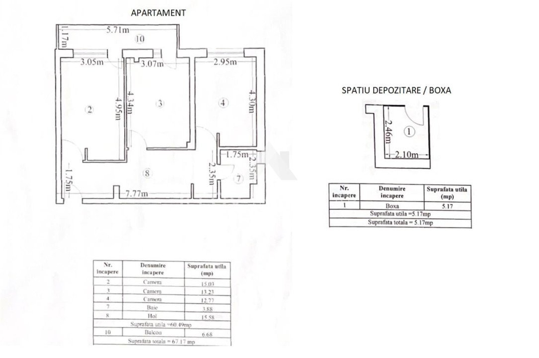 Apartament 2 camere Otopeni central utilat si mobilat boxa si parcare